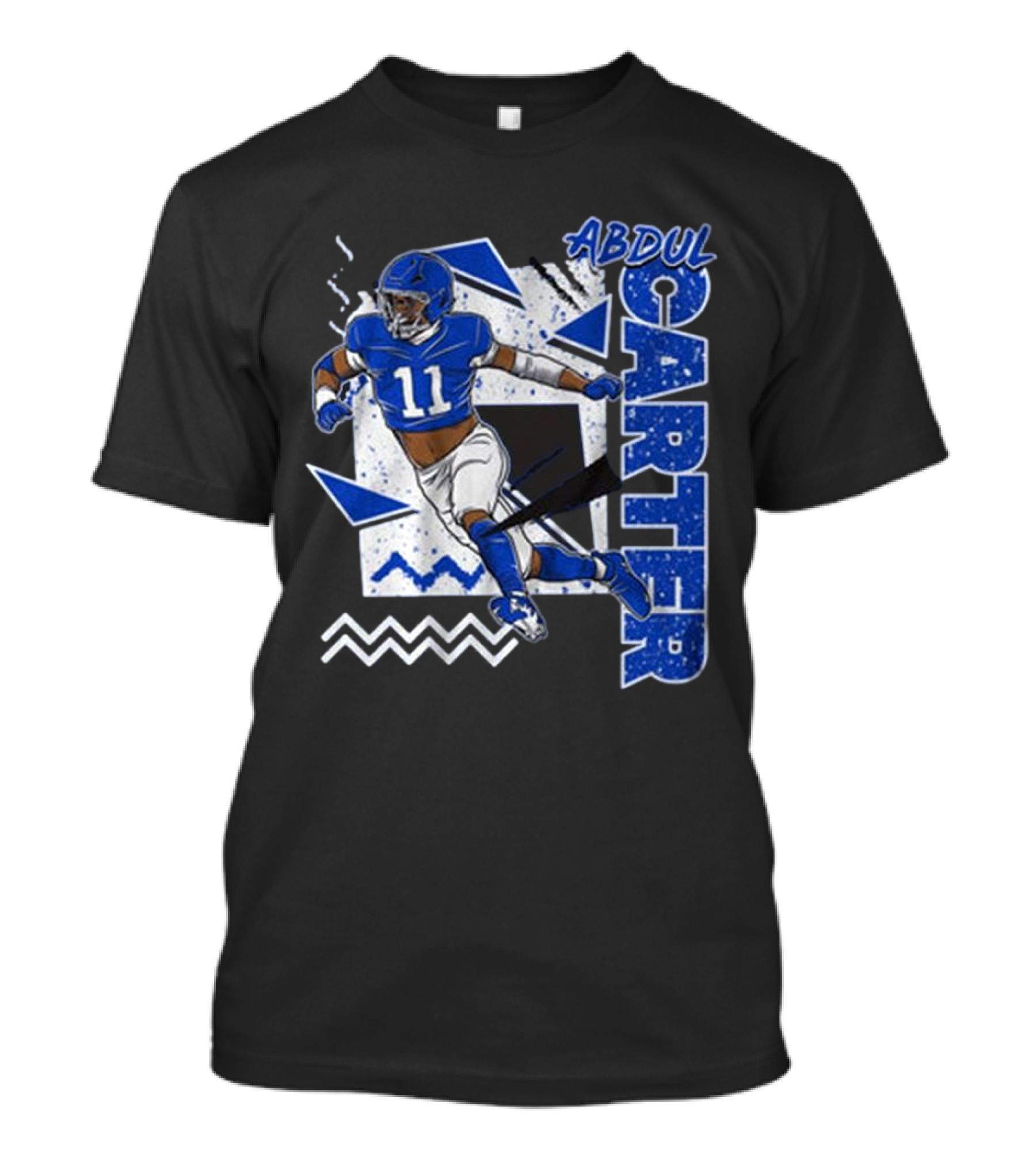 Abdul Carter New York 90s Style Blue Football 11 Retro Athletic Look T-Shirt
