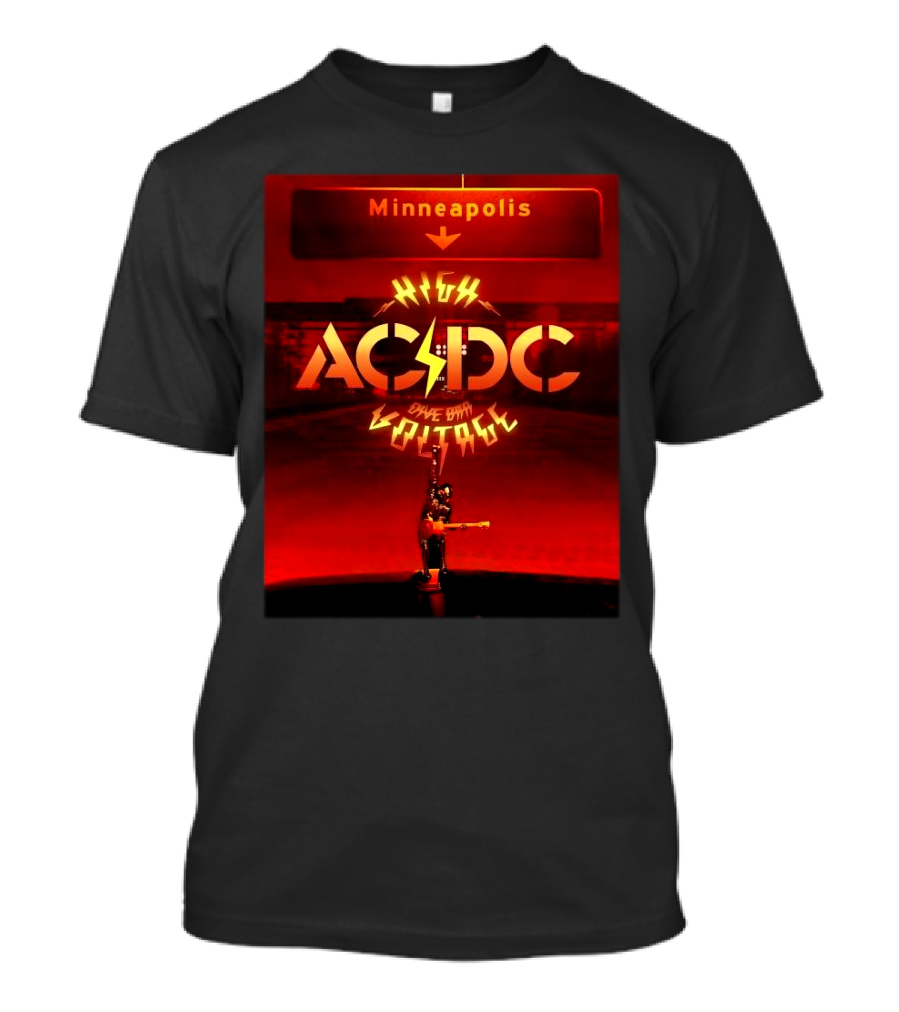 Minneapolis ACDC High Voltage Dive Bar Tour Stop T-Shirt