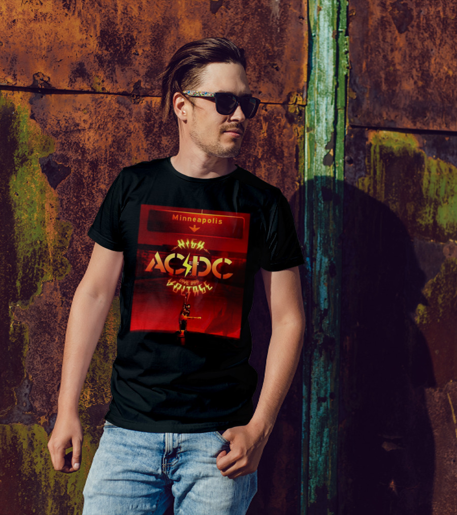 Minneapolis ACDC High Voltage Dive Bar Tour Stop T-Shirt