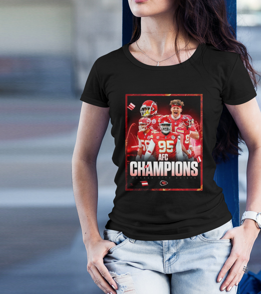 Kansas City Chiefs AFC Champions Celebration NFL Team Victory T-Shirt