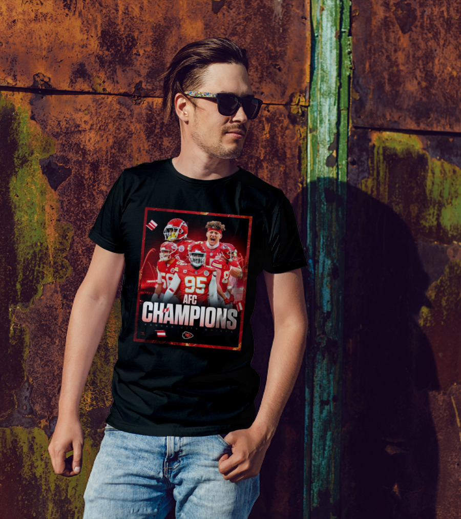 Kansas City Chiefs AFC Champions Celebration NFL Team Victory T-Shirt
