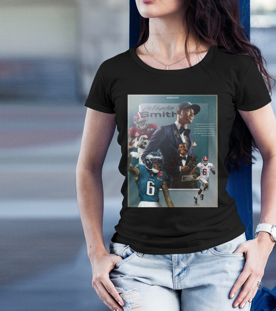 DeVonta Smith Alabama And Philadelphia Eagles Journey To Heisman CFP National Championship And Super Bowl Victory T-Shirt