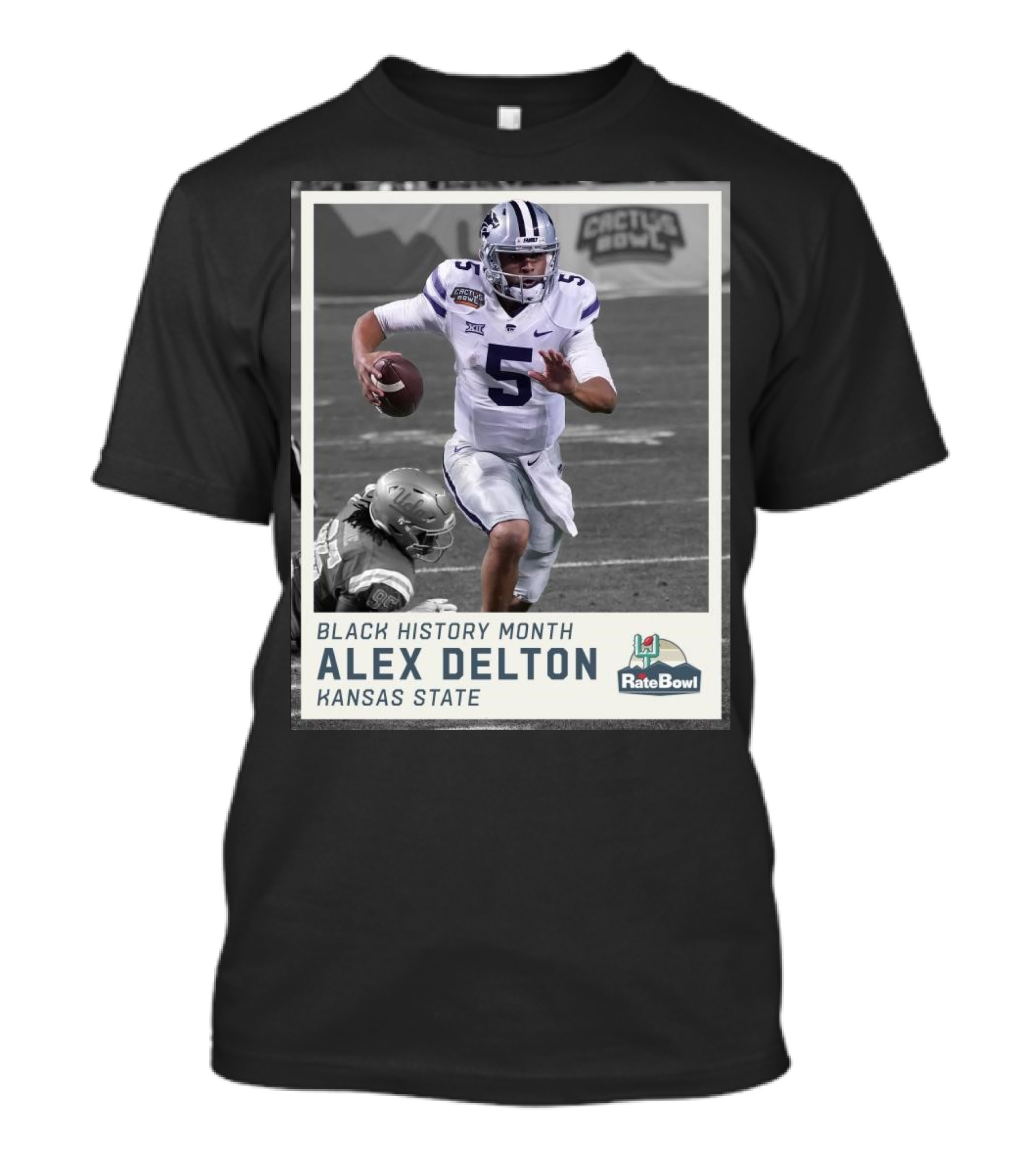Alex Delton Kansas State Rate Bowl 2017 Black History Month Performance T-Shirt