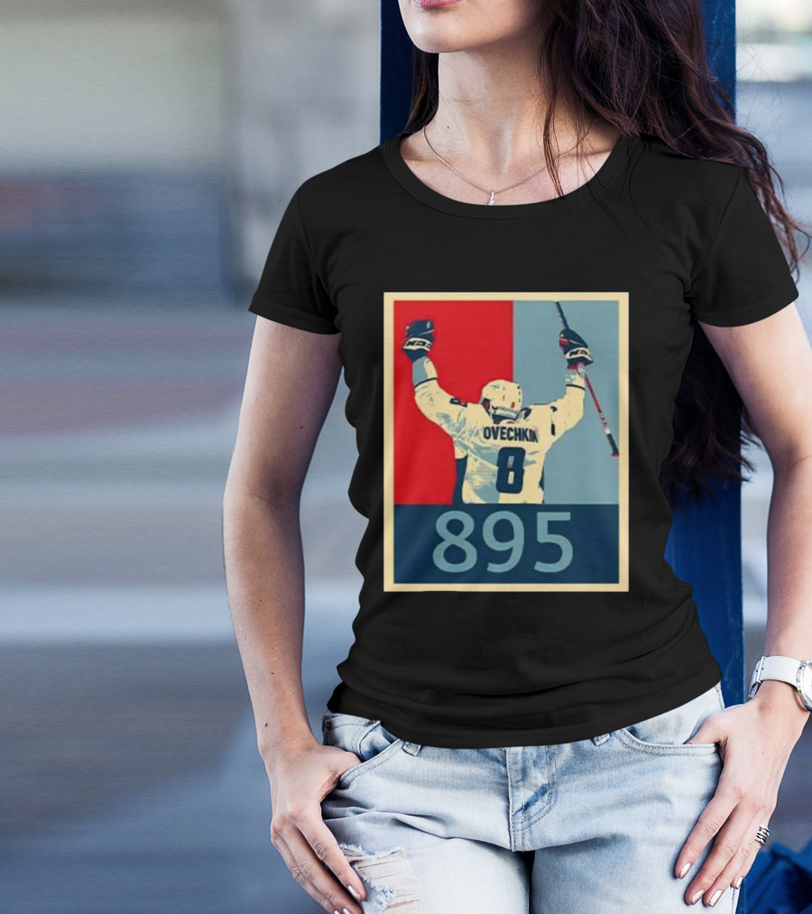 Alexander Ovechkin 895 Celebratory Hockey Milestone T-Shirt