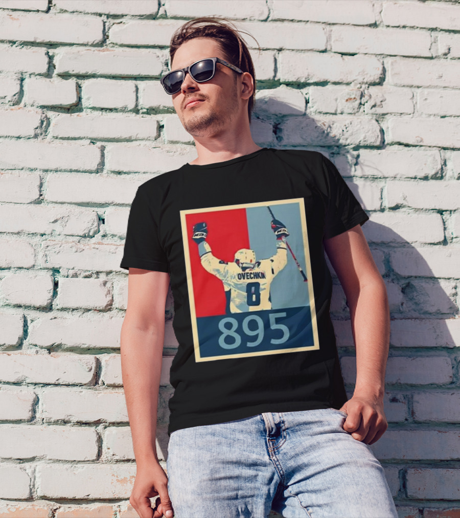 Alexander Ovechkin 895 Celebratory Hockey Milestone T-Shirt