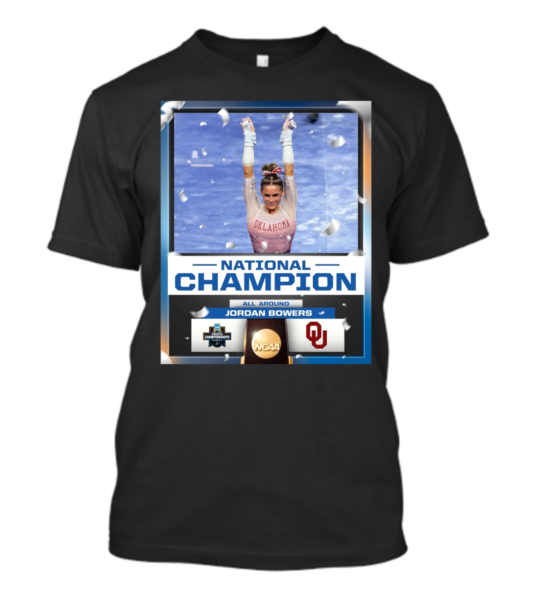 All Around National Champion Jordan Bowers Oklahoma Gymnastics NCAA Championships T-Shirt
