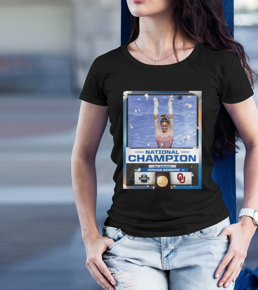 All Around National Champion Jordan Bowers Oklahoma Gymnastics NCAA Championships T-Shirt