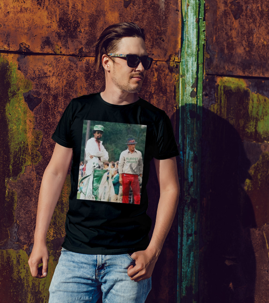 Almost Friday Retro Golf Northwestern Caddy Scene T-Shirt