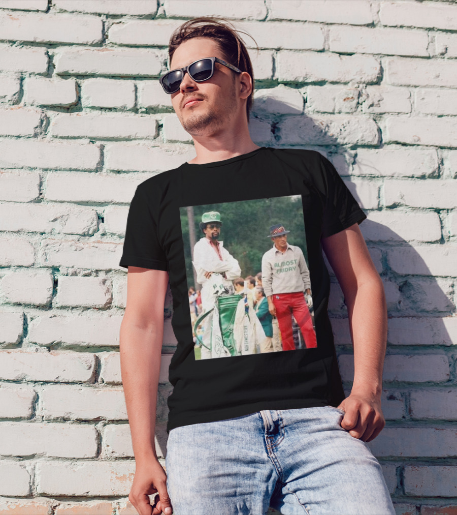 Almost Friday Retro Golf Northwestern Caddy Scene T-Shirt
