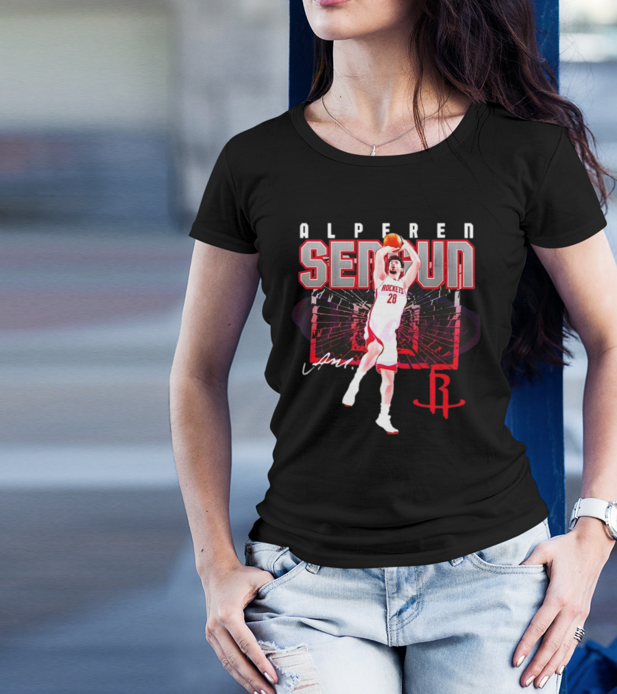 Alperen Sengun Houston Rockets Shattered Signature 28 T-Shirt