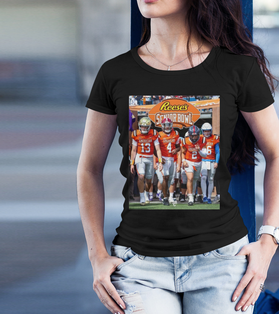 American Team Reese’s Senior Bowl Mobile AL Riley Leonard Jalen Milroe Jaxson Dart Seth Henigan College Football T-Shirt