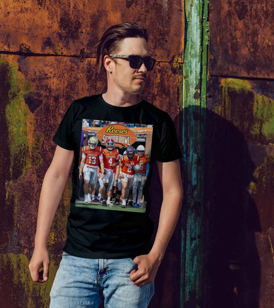 American Team Reese’s Senior Bowl Mobile AL Riley Leonard Jalen Milroe Jaxson Dart Seth Henigan College Football T-Shirt