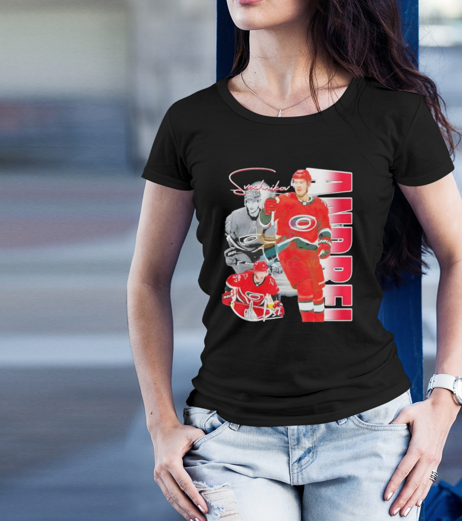 Andrei Svechnikov Carolina Hurricanes NHL Player 37 Signature T-Shirt