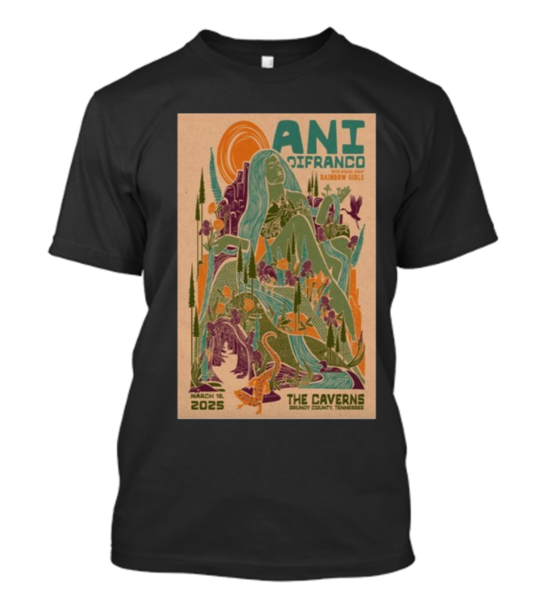 Ani Difranco Rainbow Girls March 16 2025 The Caverns Grundy County Tennessee T-Shirt