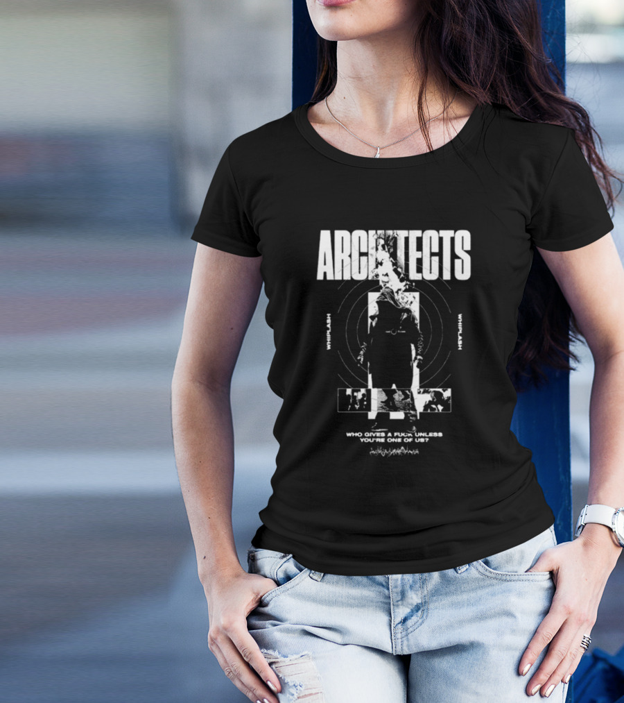 Architects Whiplash Flame Target Circles And Who Cries A Flame Fades You’re One Of Us Text T-Shirt