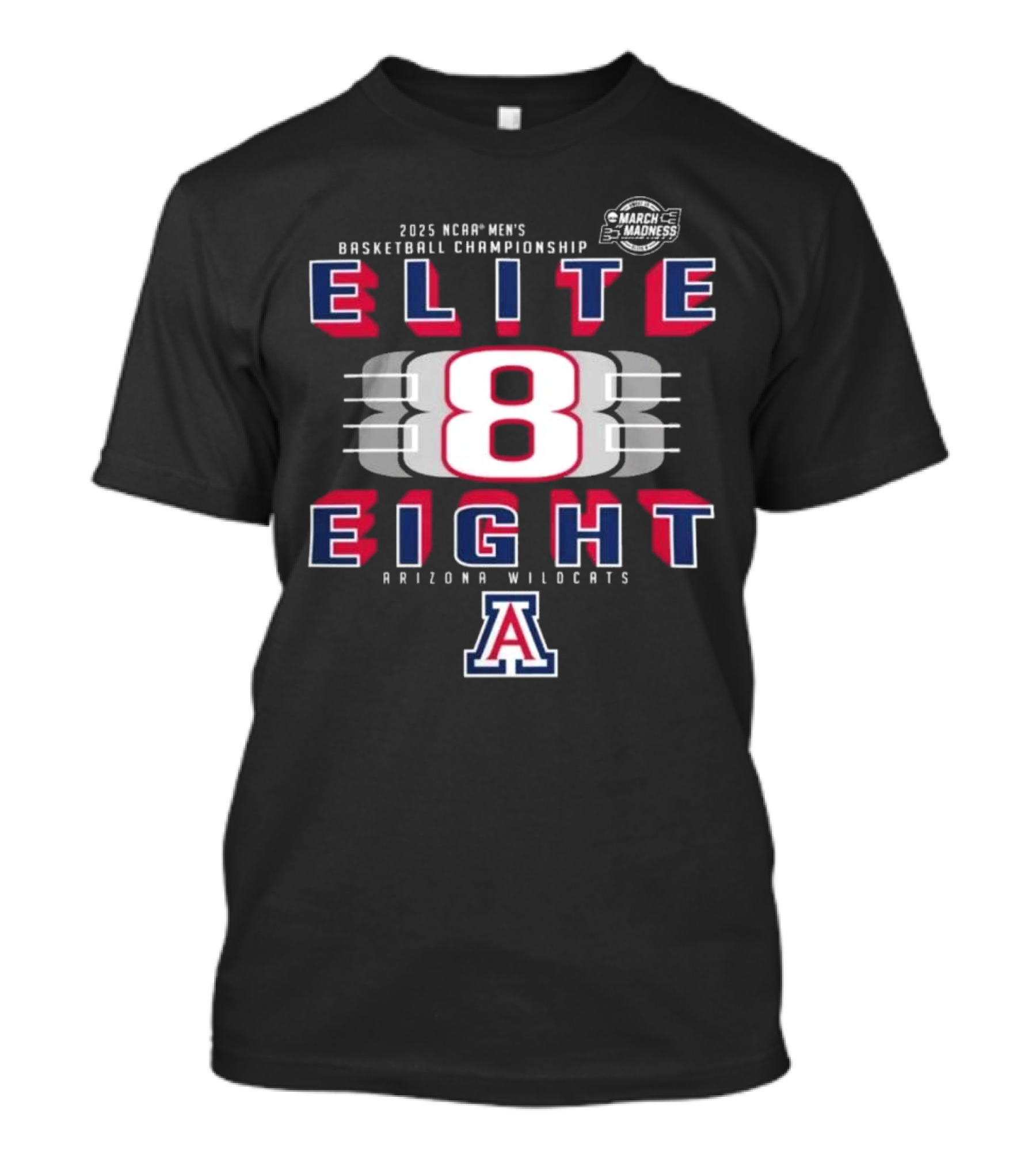 2025 NCAA Basketball Championship Arizona Wildcats Elite Eight T-Shirt