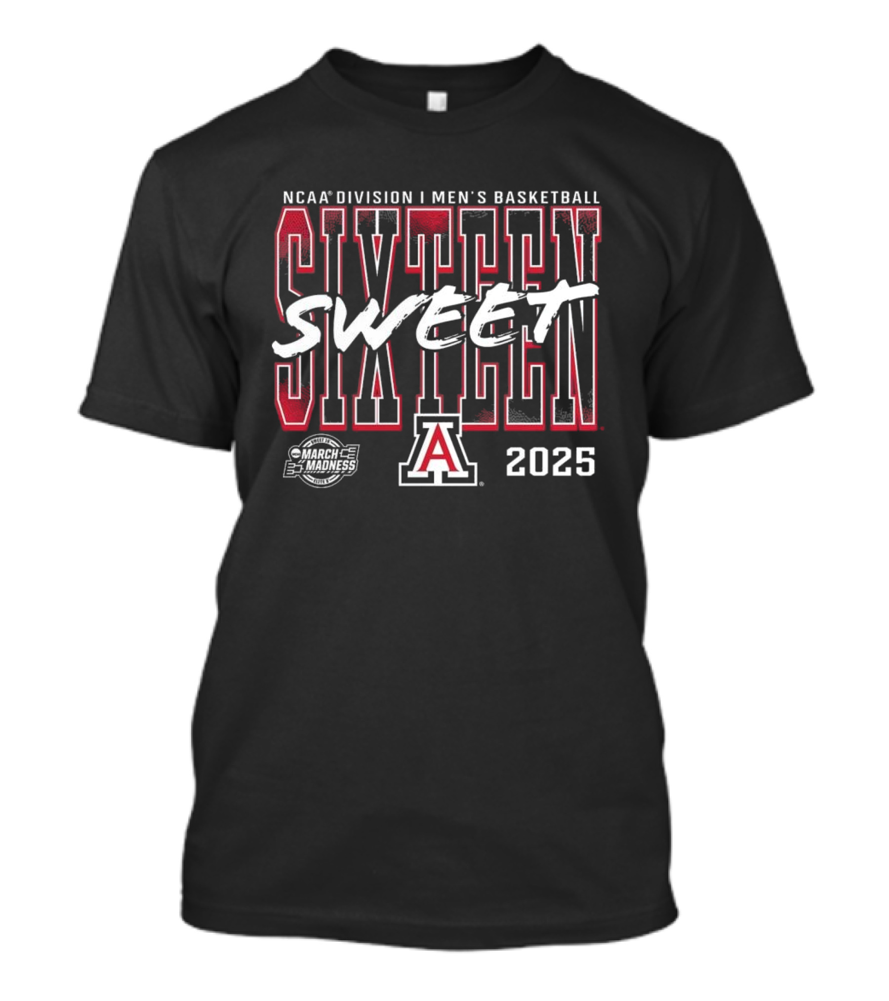 "NCAA Division I Men's Basketball Arizona 2025 Sweet Sixteen March Madness" T-Shirt