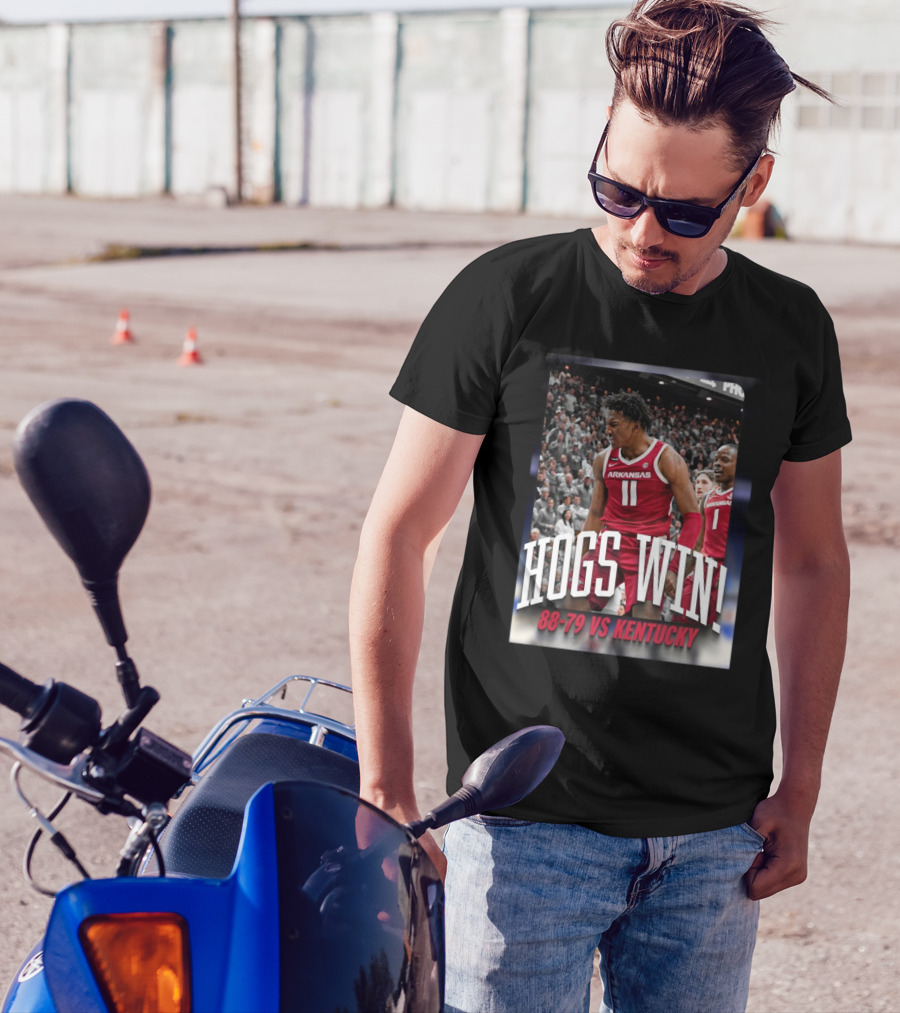 Arkansas Hogs Win 88-79 Vs Kentucky Basketball Victory T-Shirt