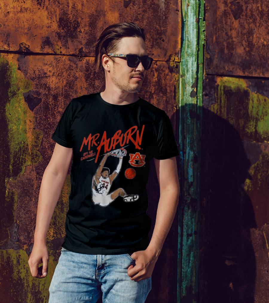 Auburn Basketball Dylan Cardwell Mr. Auburn Slam Dunk Graphic T-Shirt