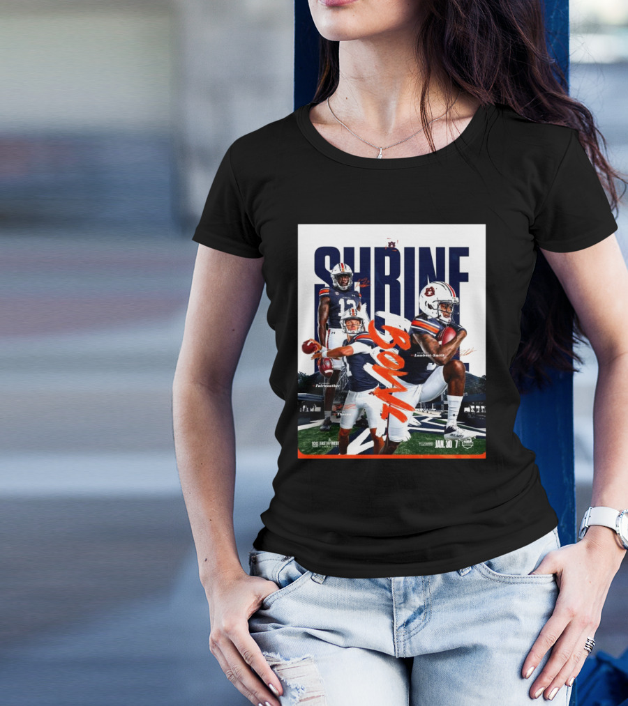 Auburn Tigers Football Shrine Bowl Rivaldo Fairweather Payton Thorne KeAndre Lambert-Smith East West Jan 30 Signatures T-Shirt
