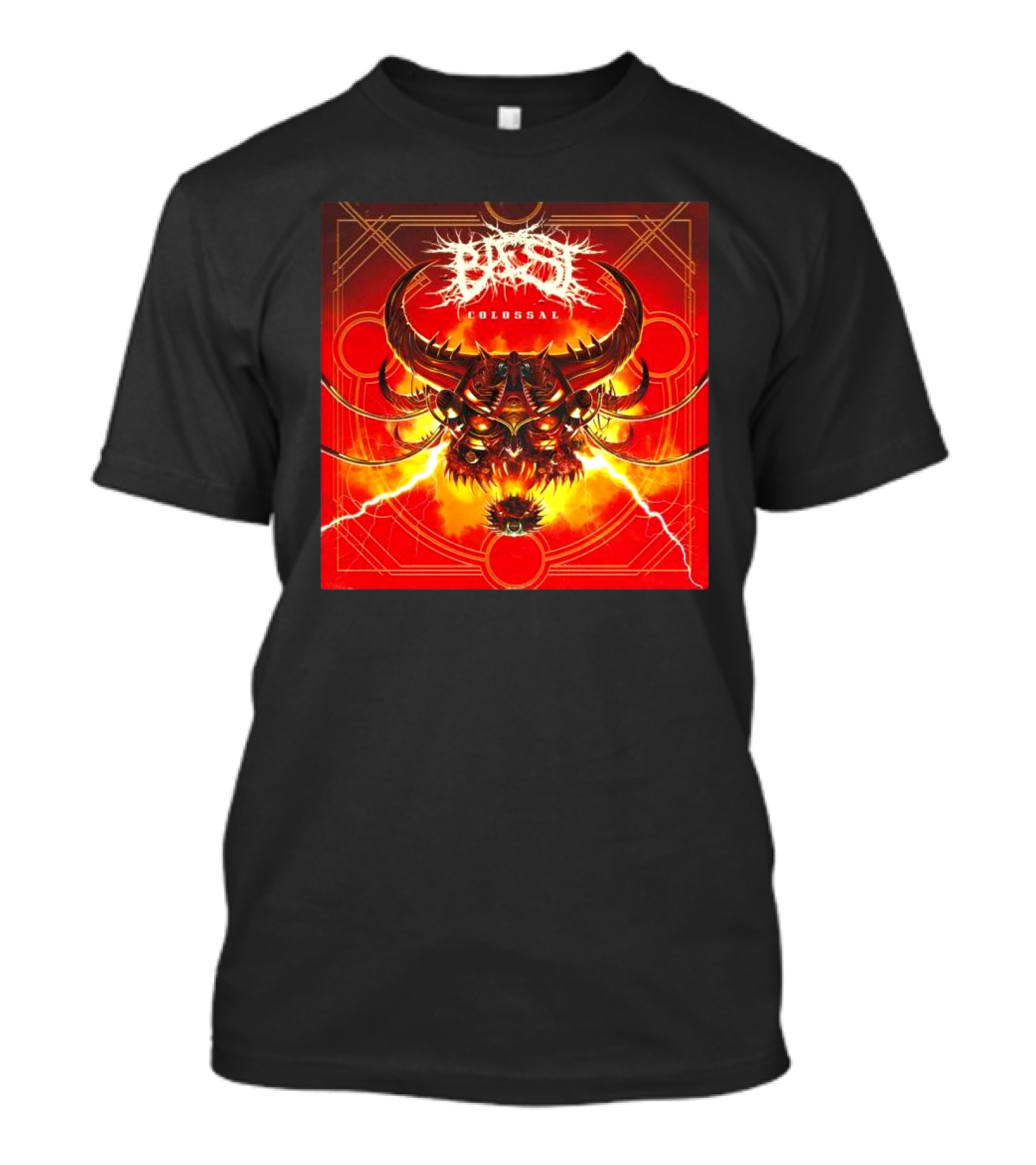 Baest Colossal Sci-Fi Cybernetic Bull Head Red Lightning Art 15th August 2025 T-Shirt