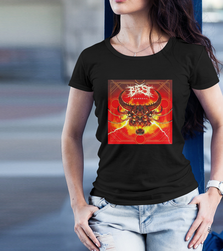 Baest Colossal Sci-Fi Cybernetic Bull Head Red Lightning Art 15th August 2025 T-Shirt