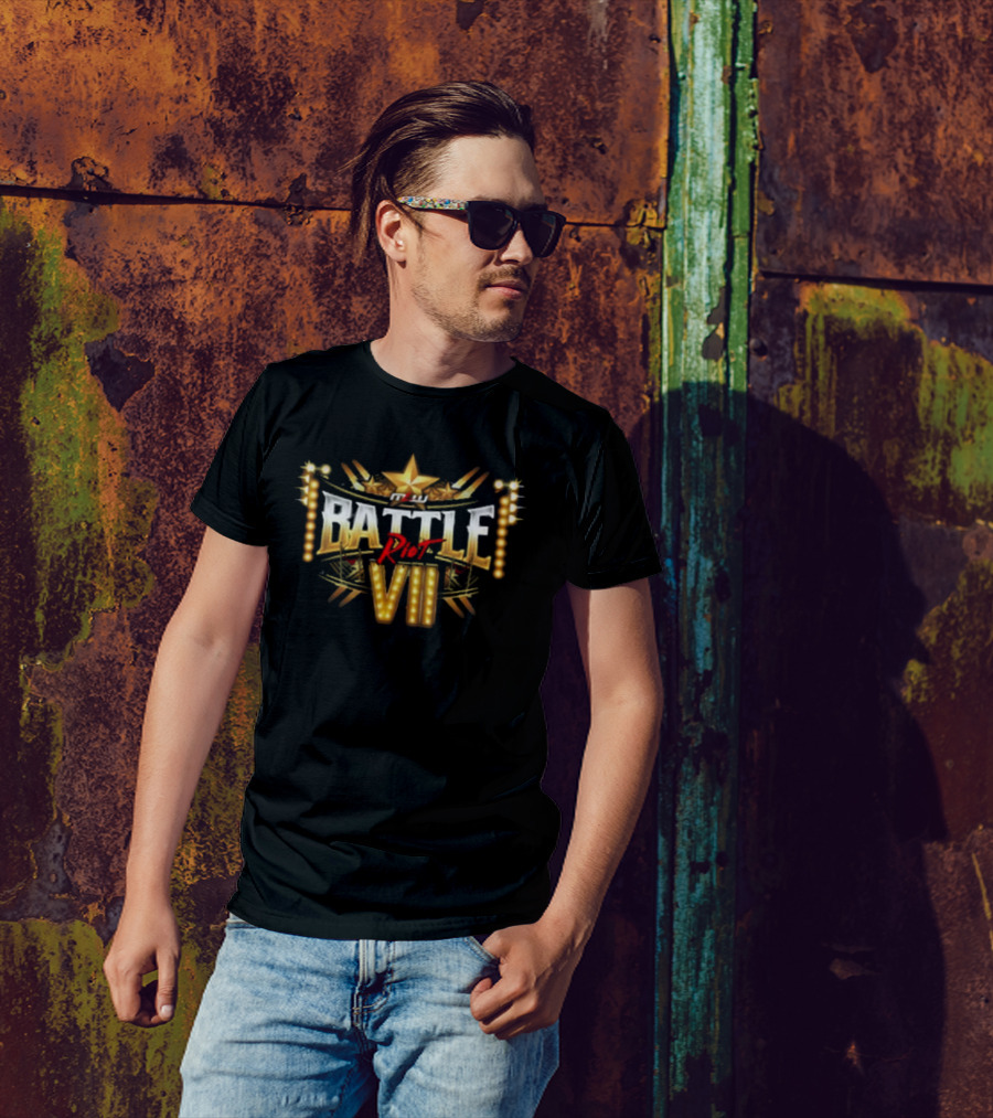 MLW Battle RIOT VII Star Emblem With Lights And Golden Elements T-Shirt