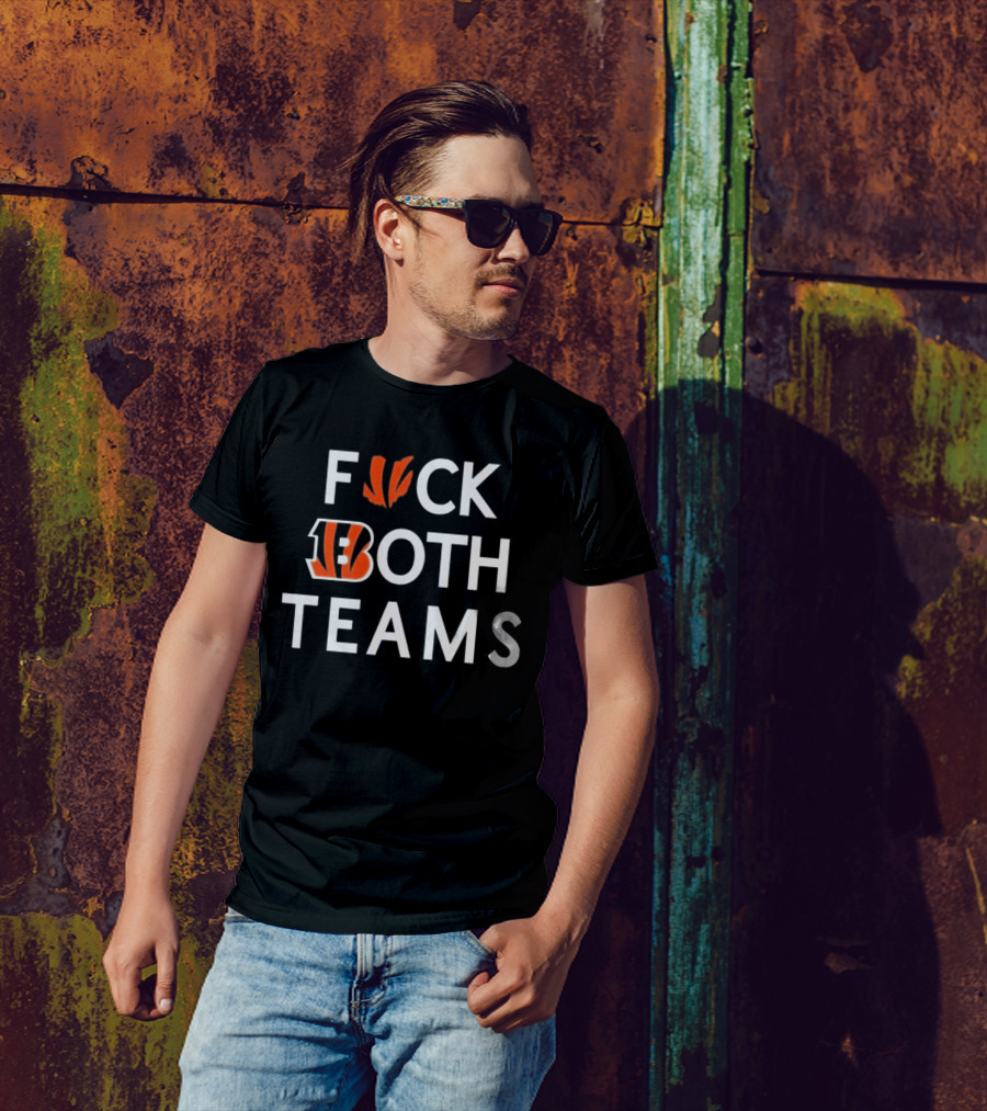 Bengals F*ck Both Teams Bold Statement With Team Initials And Claws T-Shirt