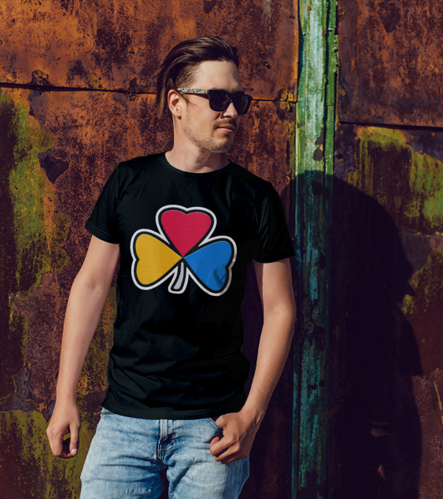 Pittsburgh Steelers Steel Shamrock Heart Colors T-Shirt
