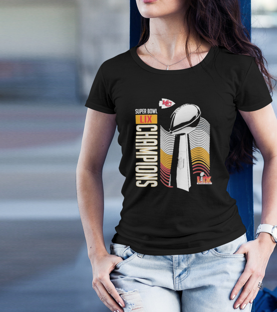Super Bowl LIX Champions Lombardi Trophy Kansas City Chiefs T-Shirt