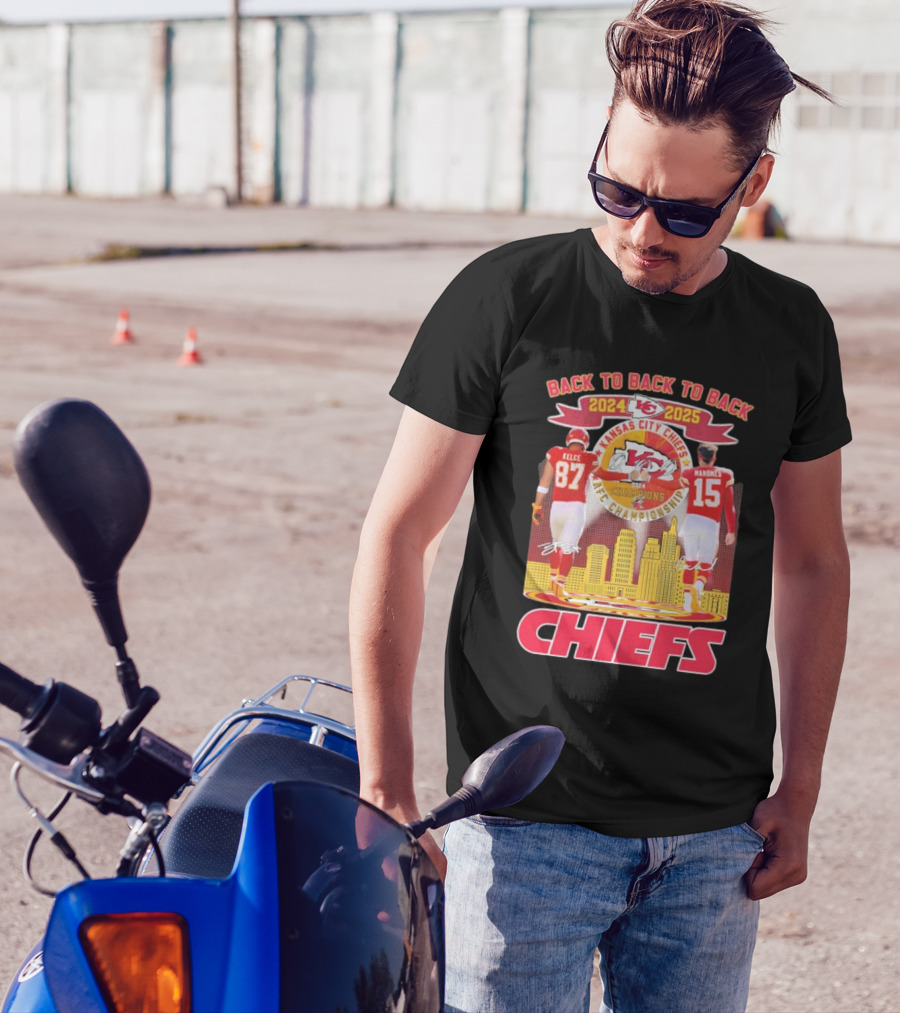 Back To Back 2 Back Kansas City Chiefs 2024 2025 AFC Championship Kelce Mahomes Chiefs T-Shirt