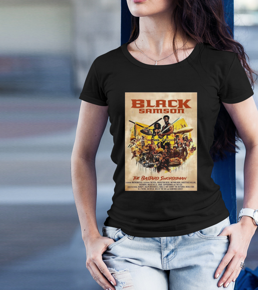 Black Samson The Bastard Swordsman Wu-Tang Featuring RZA Method Man Inspectah Deck T-Shirt
