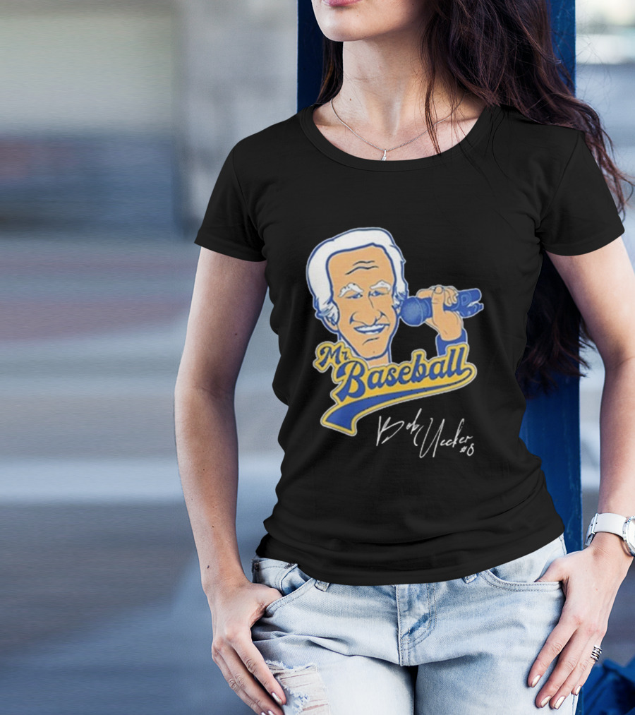 Mr Baseball Bob Uecker UECK Microphone Illustration T-Shirt
