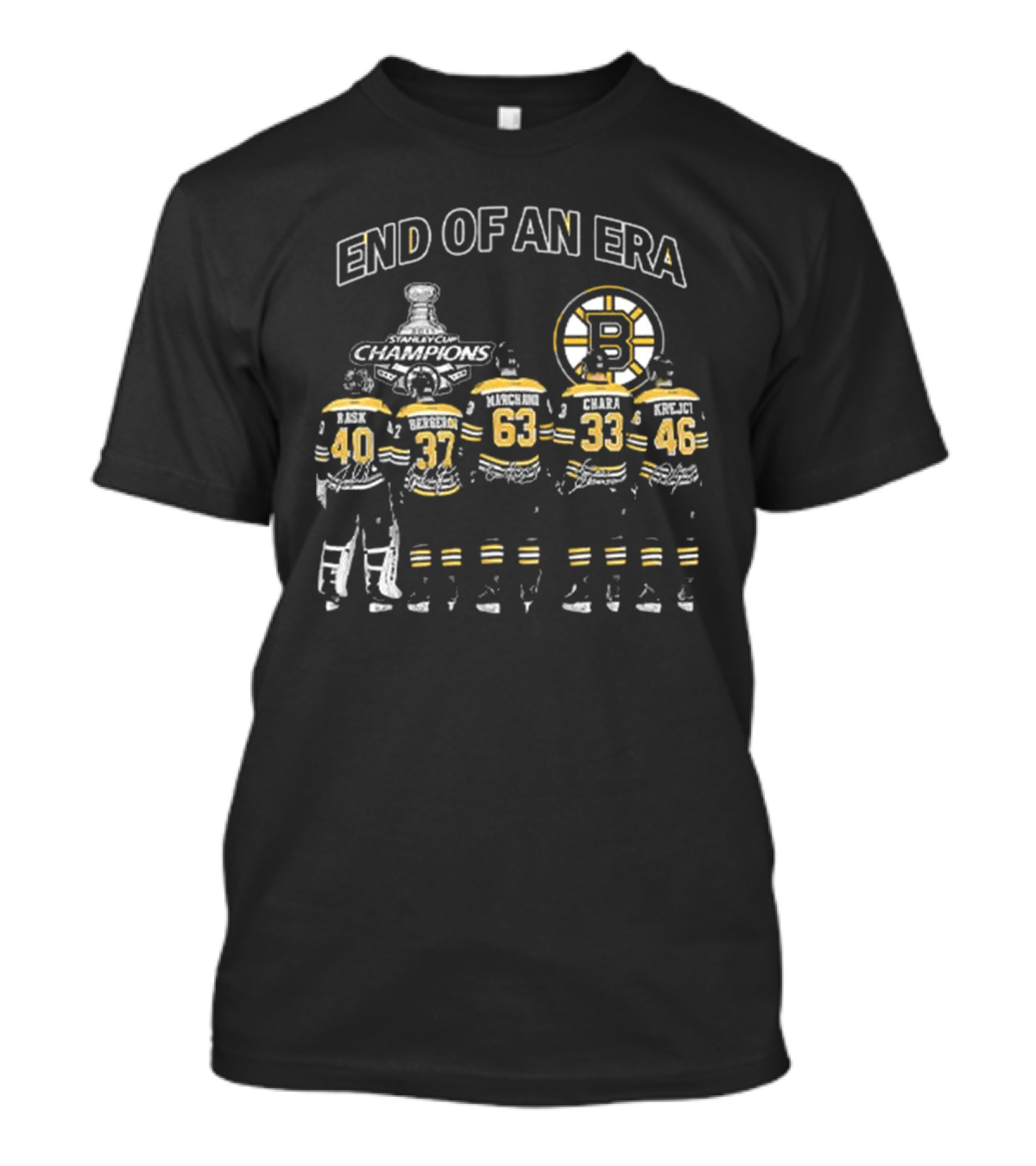 Boston Bruins Champions End Of An Era Players 40 37 63 33 46 T-Shirt