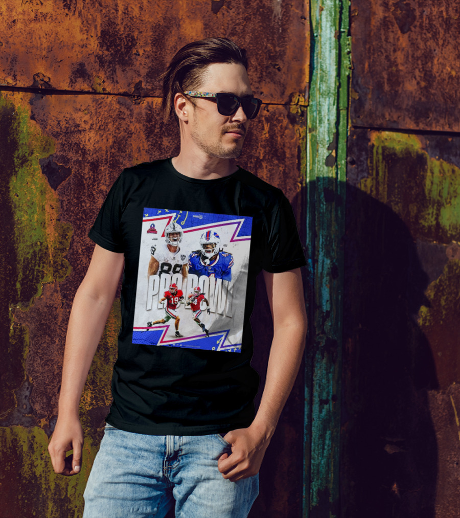 Brock Bowers Las Vegas Raiders And James Cook Buffalo Bills 2025 Pro Bowl Games NFL T-Shirt