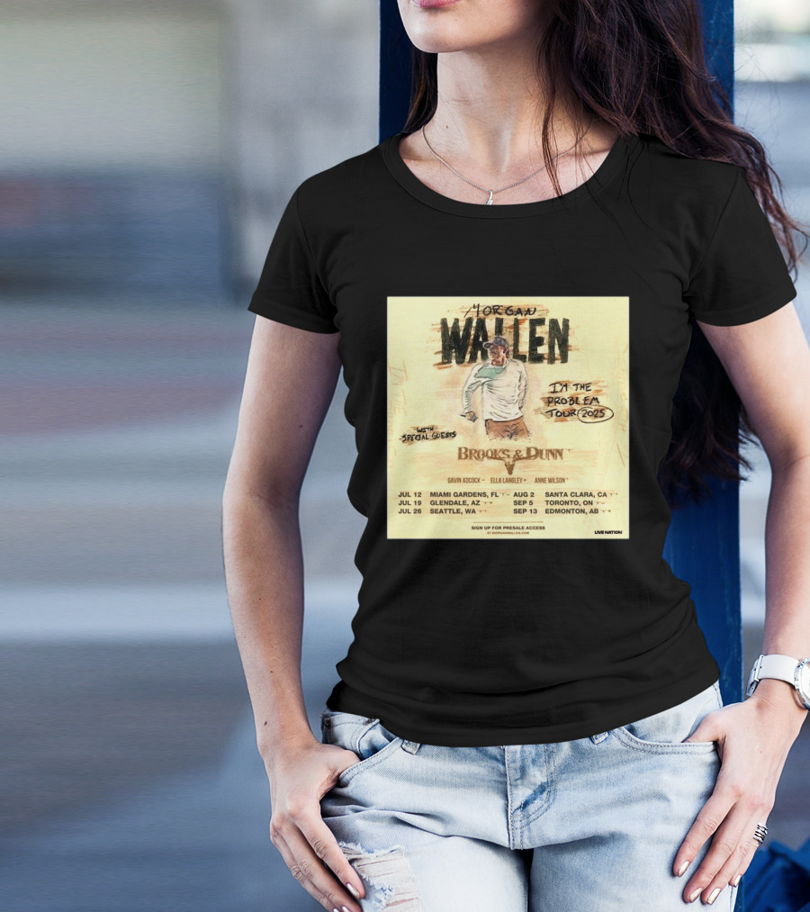 Brooks & Dunn Join Morgan Wallen On The I’m The Problem Tour 2025 T-Shirt