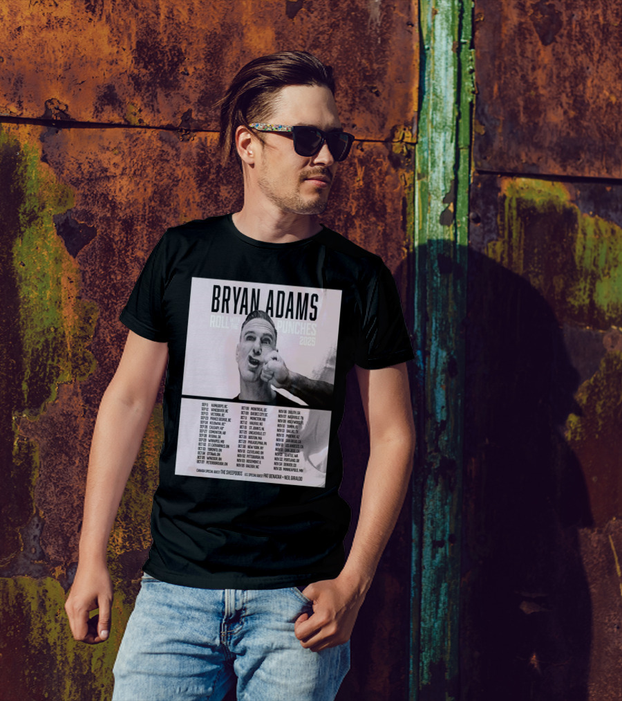 Bryan Adams Roll With The Punches 2025 North America Tour T-Shirt