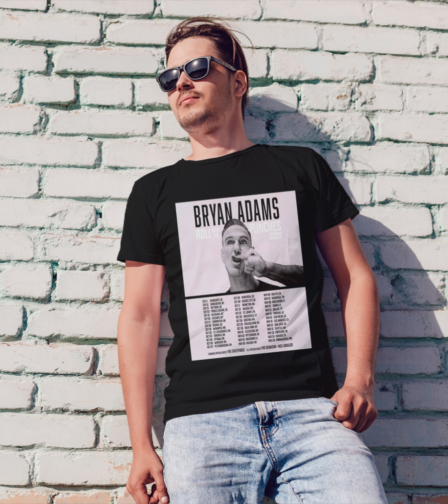 Bryan Adams Roll With The Punches 2025 North America Tour T-Shirt