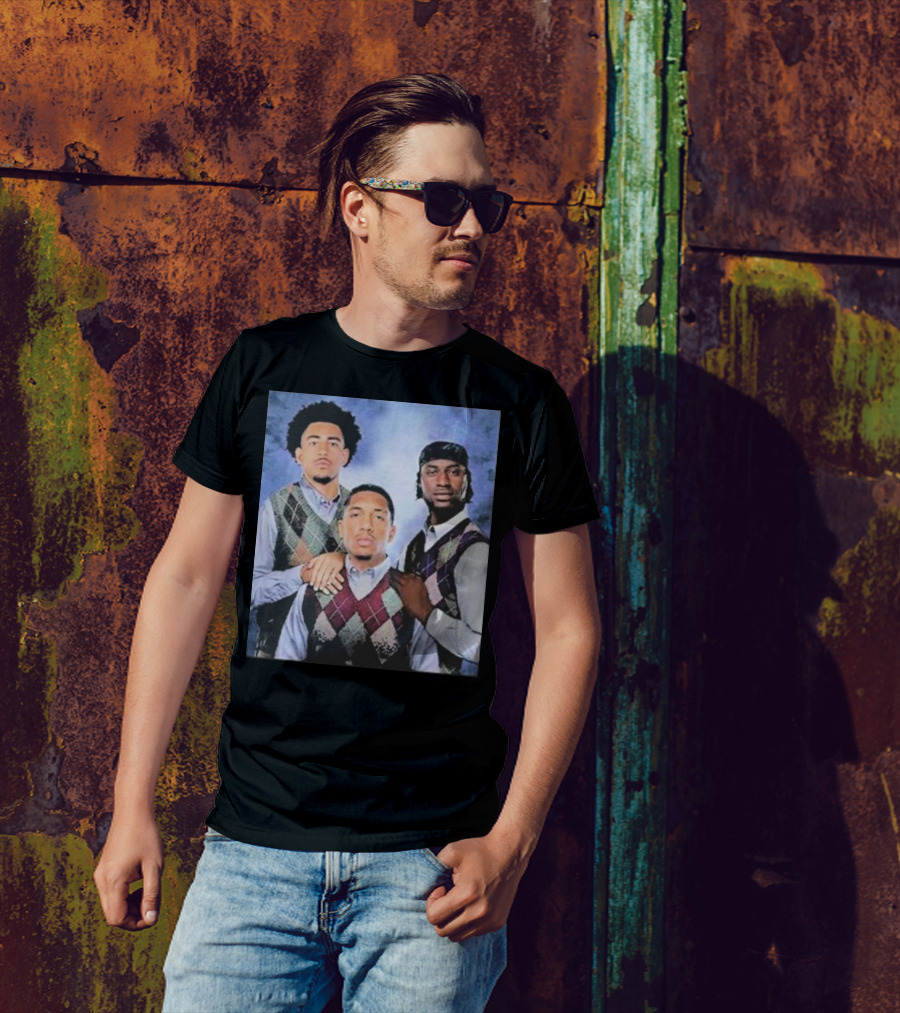 Bryce Young Chuba Hubbard Xavier Legette Vintage Argyle Sweater Step Brothers Look T-Shirt