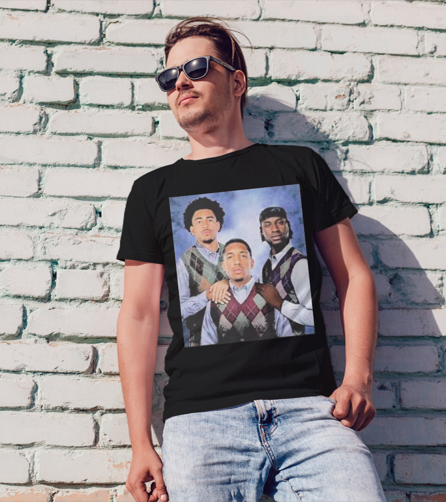 Bryce Young Chuba Hubbard Xavier Legette Vintage Argyle Sweater Step Brothers Look T-Shirt