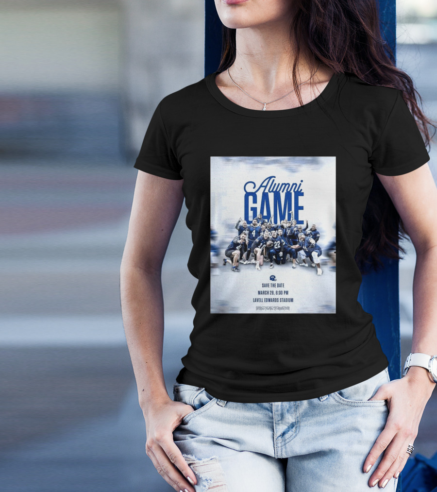 BYU Cougars Alumni Game Save The Date March 28 Lavell Edwards Stadium T-Shirt