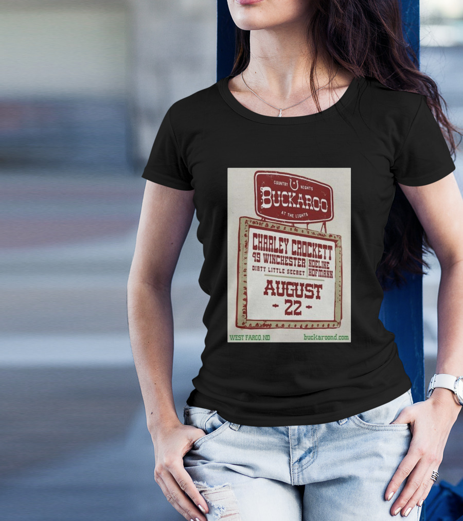 Charley Crockett Buckaroo In West Fargo, Nd Aug 22 2025 Tour T-Shirt