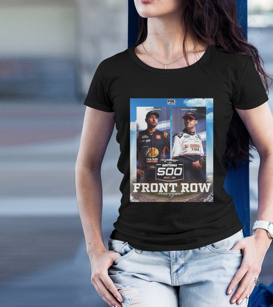 Chase Briscoe And Austin Cindric Daytona 500 2025 Front Row FOX NASCAR T-Shirt