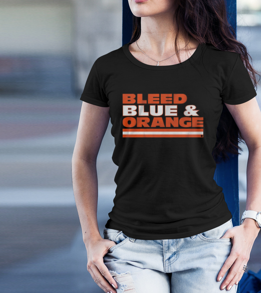 Chicago Football Bleed Blue & Orange T-Shirt