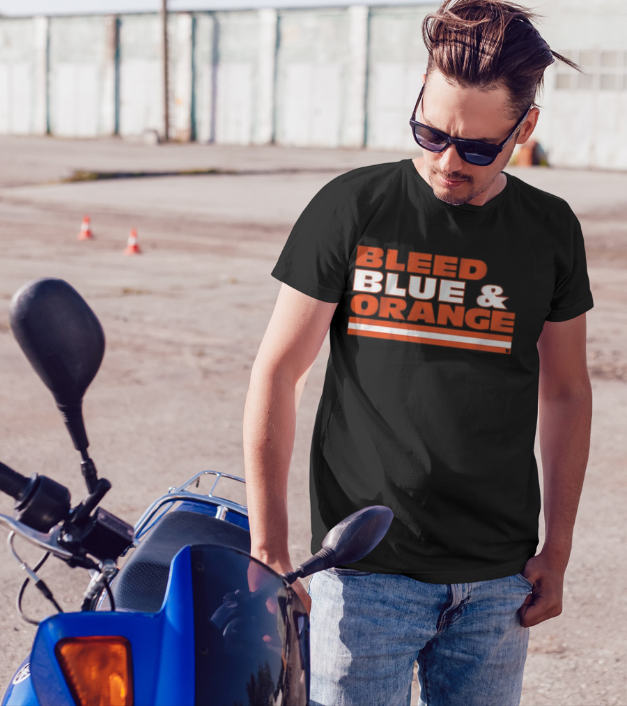 Chicago Football Bleed Blue & Orange T-Shirt