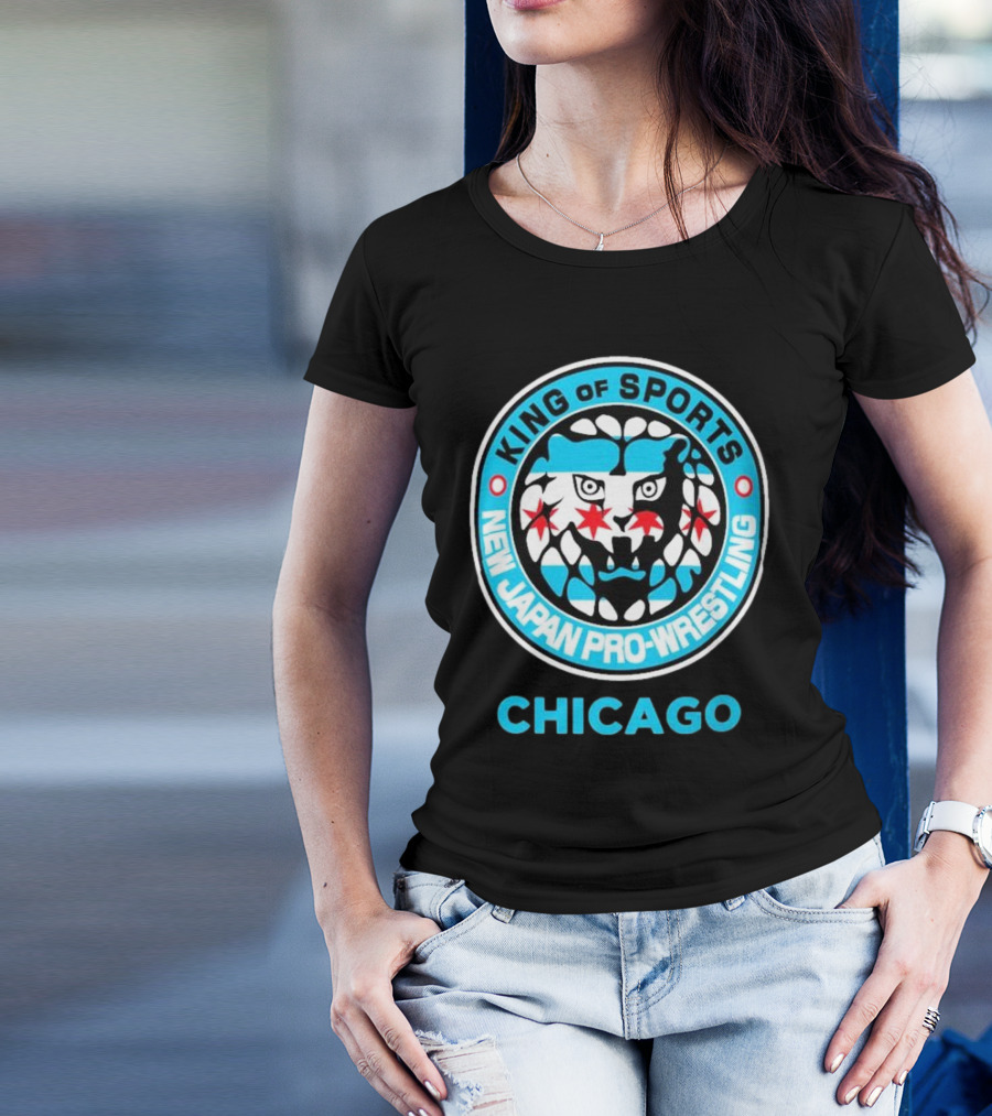 Chicago Lion Mark King Of Sports New Japan Pro-Wrestling Logo T-Shirt