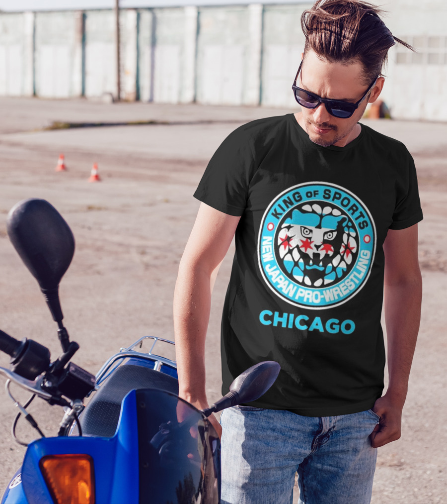 Chicago Lion Mark King Of Sports New Japan Pro-Wrestling Logo T-Shirt