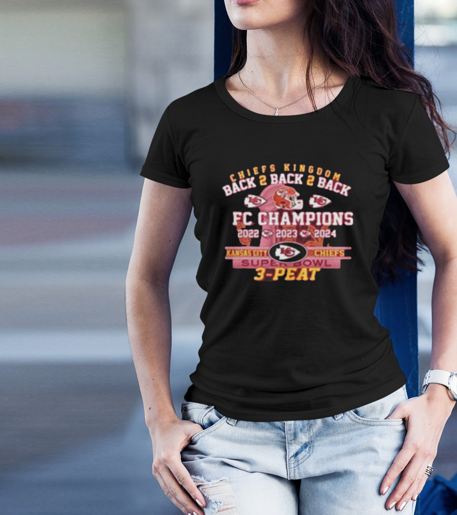 Chiefs Back 2 Back 2 Back AFC Super Bowl Champions 3-Peat T-Shirt