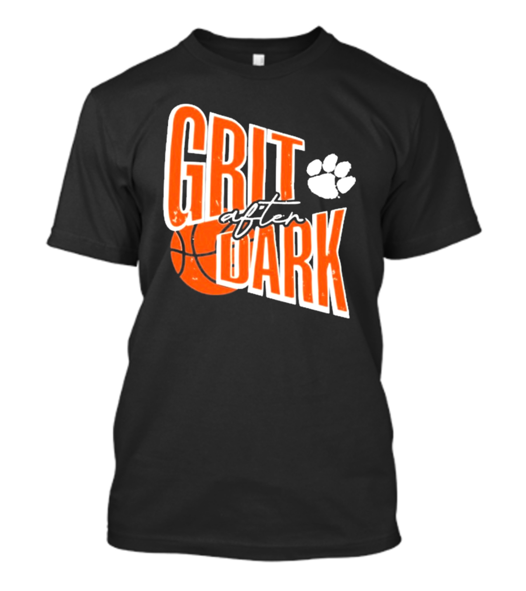 Clemson Tigers Grit After Dark Basketball With Paw Icon T-Shirt