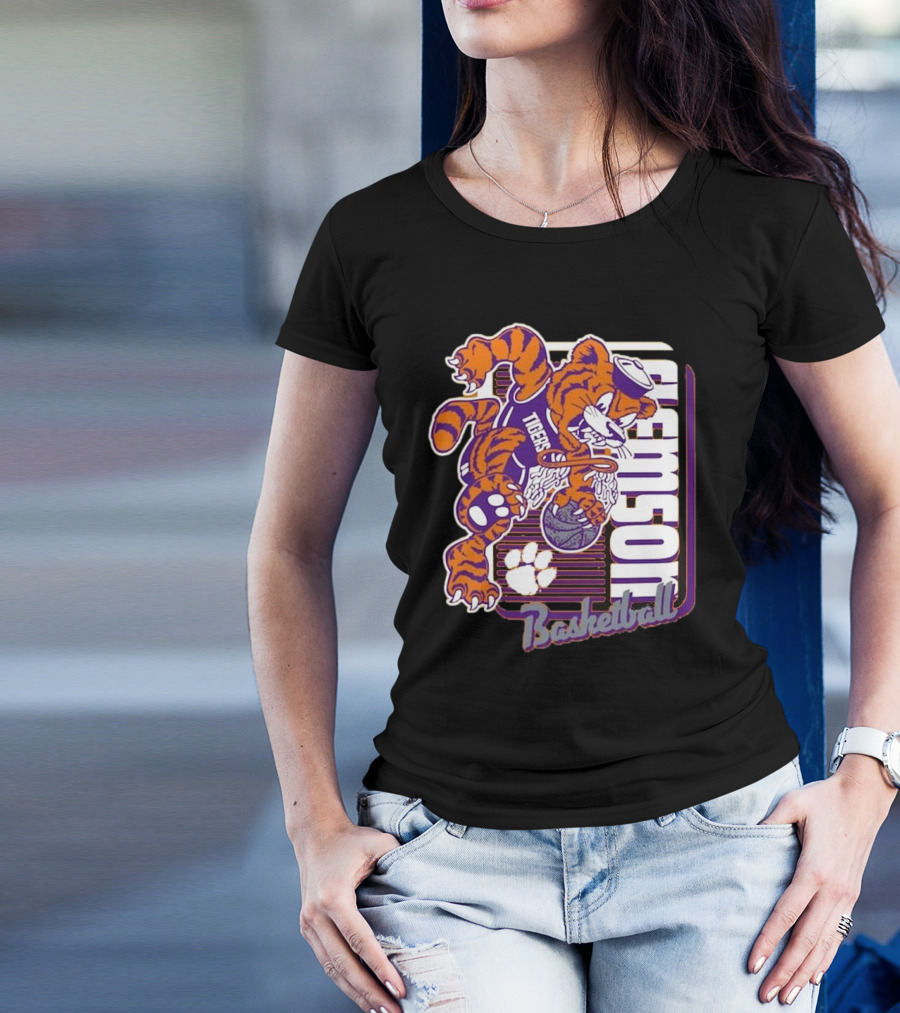 Clemson Tigers Basketball Mascot Dunk 2025 T-Shirt